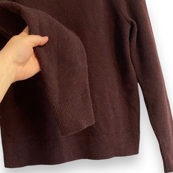 Womens Banana Republic Maroon Heather Moc Neck Recycled Wool Sweater Size Medium - Picture 13 of 16